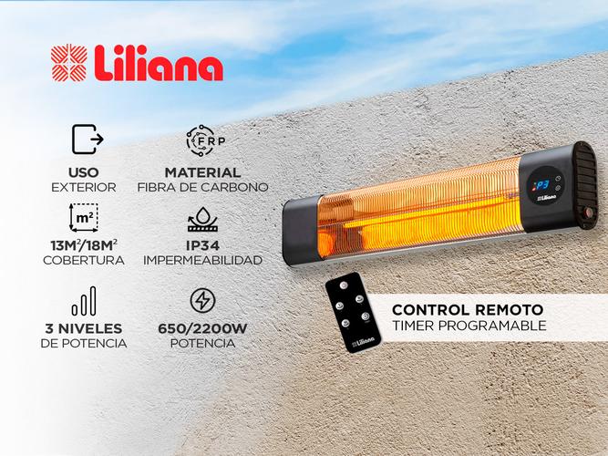 Calefactor de pared/techo Liliana CCP2200 de Fibra de Carbono Exteriores - 1