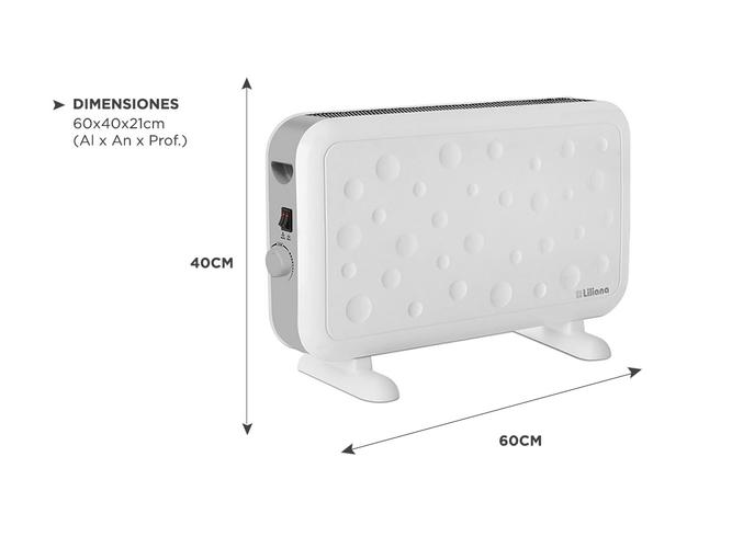 Calefactor eléctrico Convector Liliana Convectory CNG17 2000W - 4