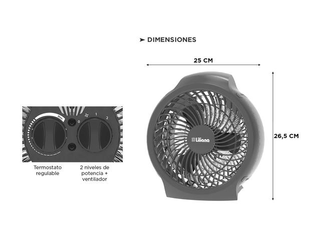 Caloventor Liliana Cfh420 Compactsun Con Forzador de Aire - 4