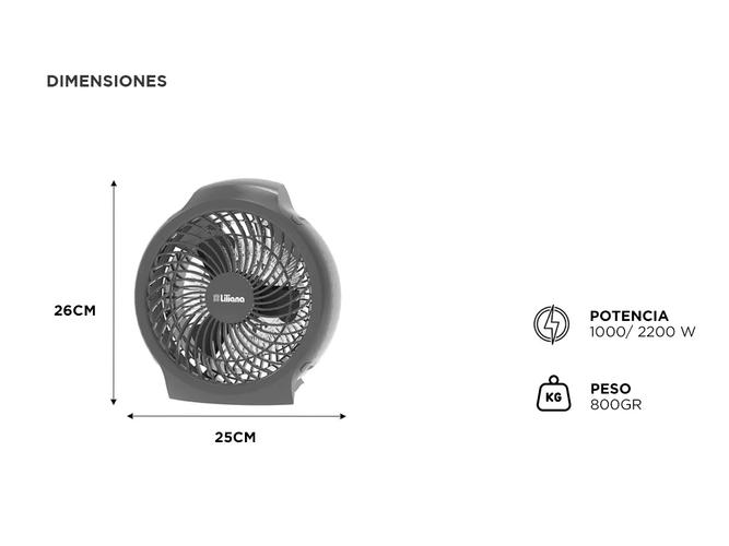 Caloventor Liliana CFH420 Compactsun 2000 Watts Con Forzador de Aire - 3