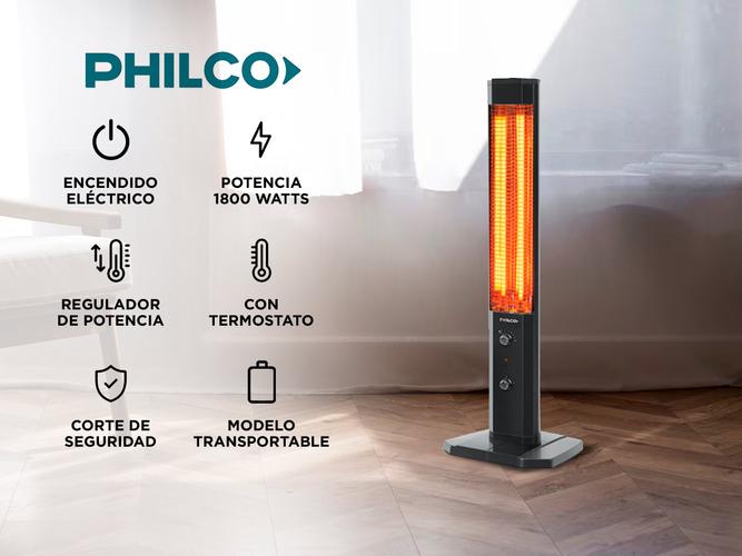 Calefactor Infrarrojo de Pie 2 Niveles de Potencia 1800W Philco - 1