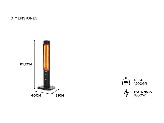 Calefactor Infrarrojo de Pie 2 Niveles de Potencia 1800W Philco - 4