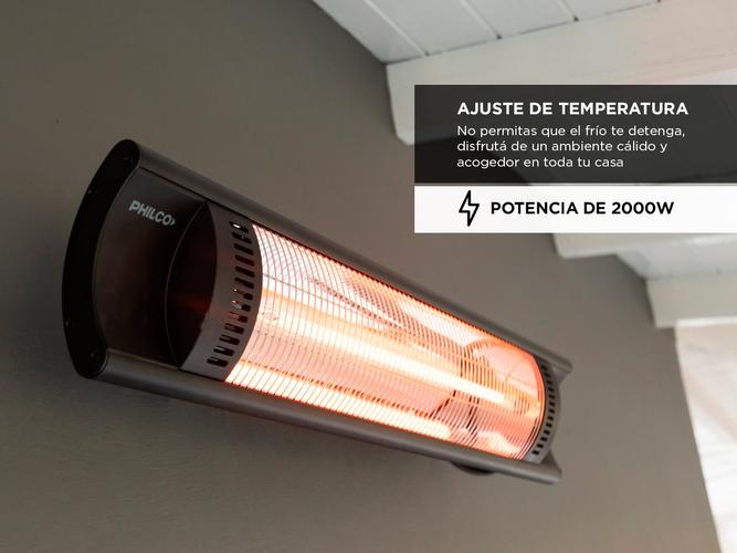 Calefactor Infrarrojo de Pared 4 Niveles de Potencia 2000W Philco - 2