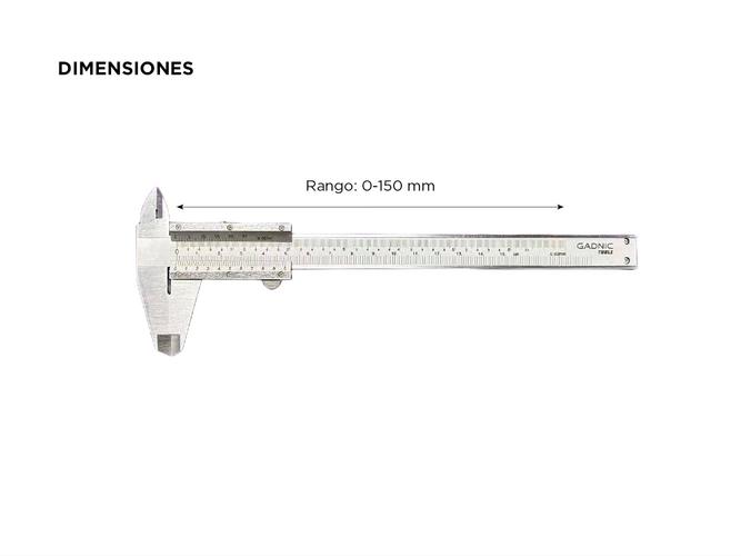 Calibre Métrico Gadnic CAL1 Mecánico Medidor - 3