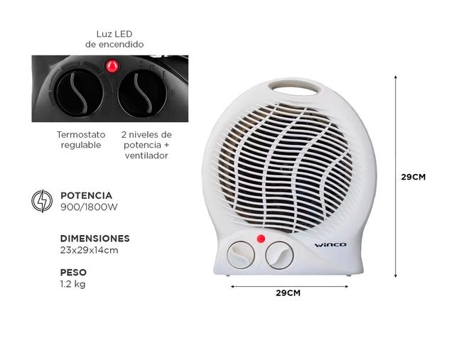 Caloventor Winco W114 Termostato Regulable 900W1800W - 4