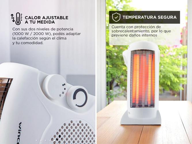 Caloventor Eléctrico Winco W116B con Termostato y Ventilación 2000W  Outlet - 3
