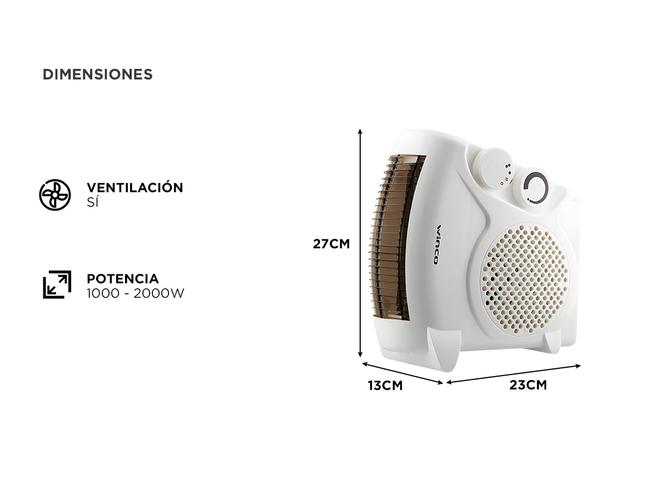Caloventor Eléctrico Winco W116B con Termostato y Ventilación 2000W  Outlet - 4
