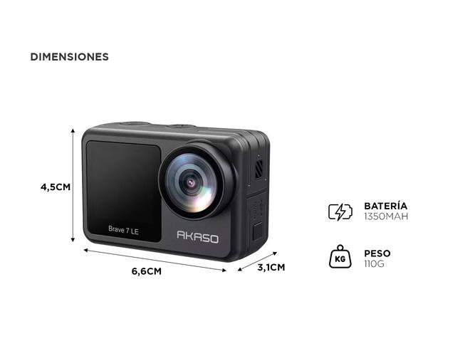 Cámara Deportiva Akaso Brave 7 LE 4K 30FPS Sensor Sony IMX386 - 4