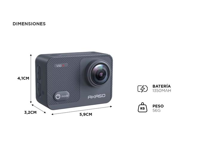 Cámara Deportiva Akaso V50X 4K 30FPS Sensor IMX386 - 4