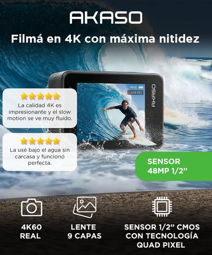 Camara De Accion AKASO Brave 8 4K60 48MP Deportiva Sumergible  - 1