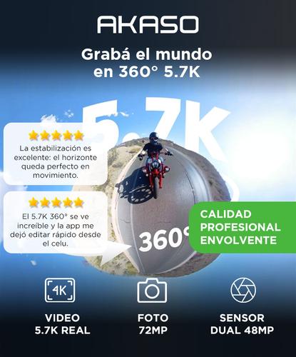 Cámara de Acción AKASO 360 Video 57K 48MP Estabilización Dual Sensor - 1