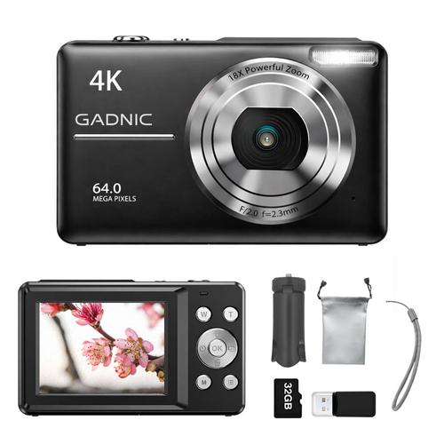 Cámara Digital Gadnic Fotos 64 mp Y Video 4K Portátil 8 Filtros - 0