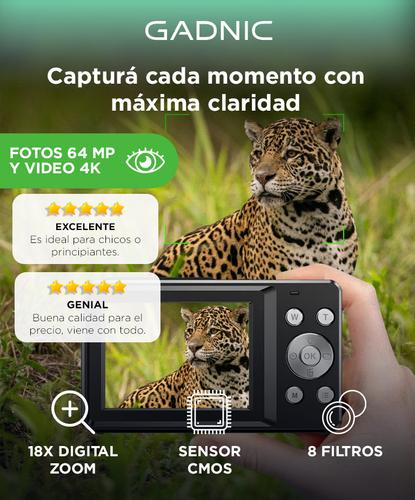 Cámara Digital Gadnic Fotos 64 mp Y Video 4K Portátil 8 Filtros - 1