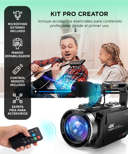 Cámara Filmadora 4K Gadnic Con Micrófono Y Estabilizador - 2