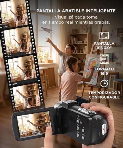 Cámara Filmadora 4K Gadnic Con Micrófono Y Estabilizador - 3