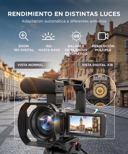 Cámara Filmadora 4K Gadnic Con Micrófono Y Estabilizador - 4
