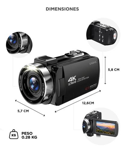 Cámara Filmadora 4K Gadnic Con Micrófono Y Estabilizador - 5