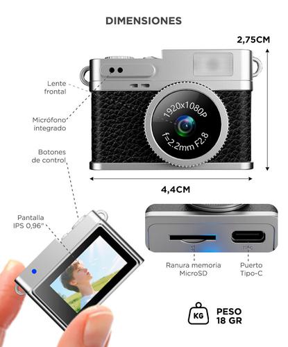 Mini Cámara Digital Llavero Gadnic 1080P Full HD Con Pantalla IPS Portátil  Memoria Expandible - 5