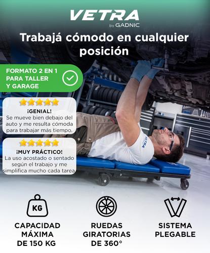 Cama Deslizante Para Mecánico Vetra By Gadnic 2 En 1 Plegable 6 Ruedas Giratorias Soporta 150 Kg Estructura Metálica  - 1