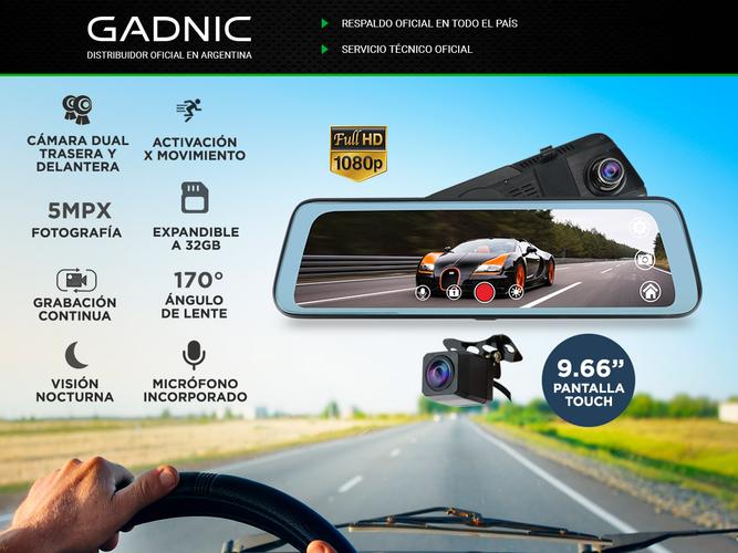 Cámara Espejo Retrovisor Gadnic 1080P Grabacion Dual - 1