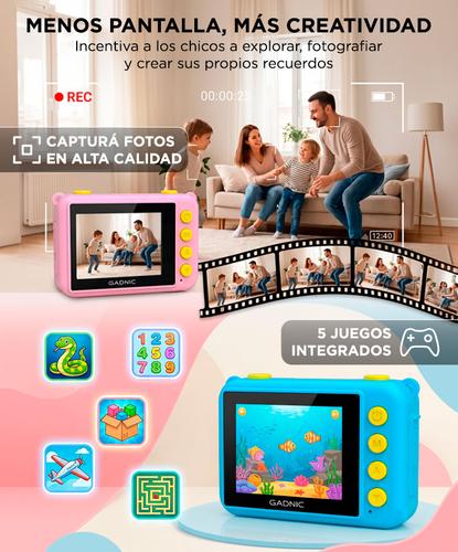 Cámara Digital Para Niños Gadnic Sumergible Alta Calidad Imagen Juegos Integrados - 5