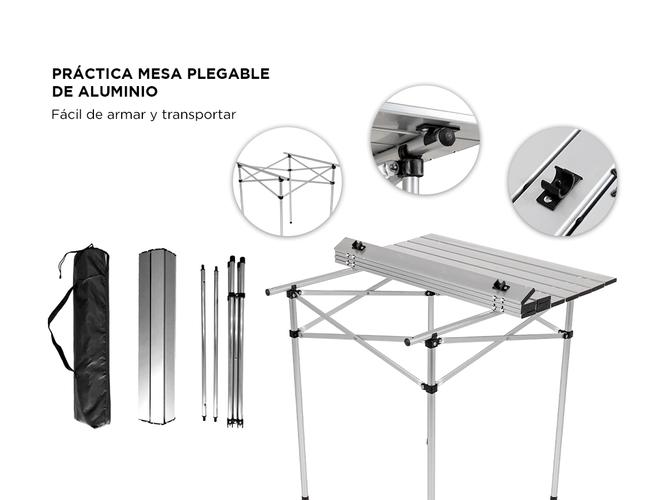 Mesa Camping Gadnic Plegable Metalica - 3
