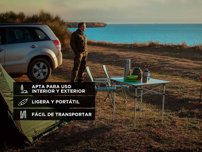 Mesa Camping Gadnic Plegable Metalica - 4