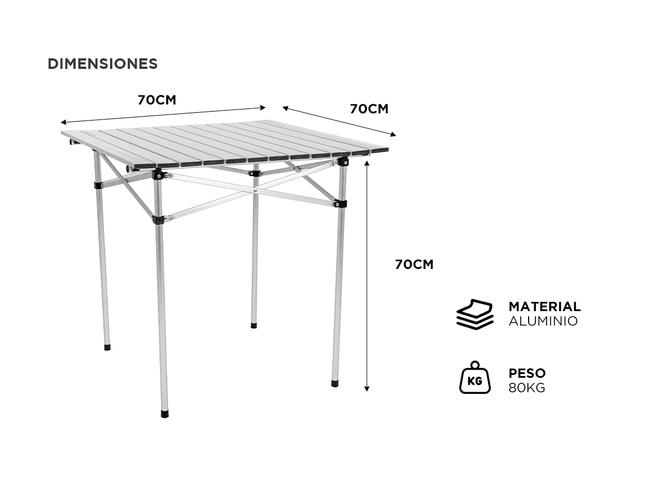 Mesa Camping Gadnic Plegable Metalica - 5