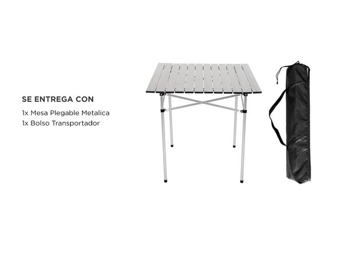 Mesa Camping Gadnic Plegable Metalica - 6