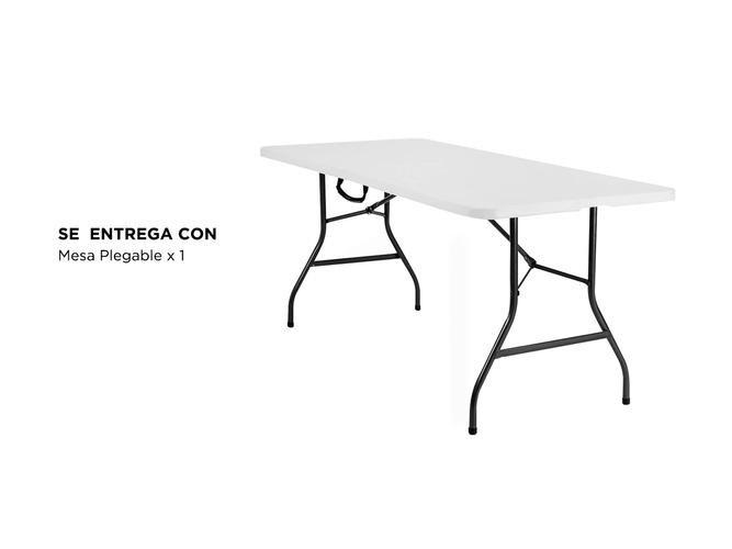 Mesa Plegable Gadnic 1,80mt Aluminio y PVC Liviana Portátil Exterior / Interior - 6