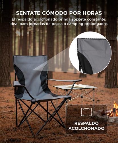 Silla Plegable Gadnic Reforzada Ideal Camping Pesca Con Portavaso - 2
