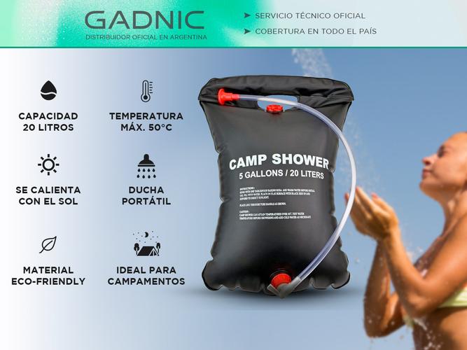 Ducha Solar Portatíl Gadnic 20 Lts Para Aire Libre - 1