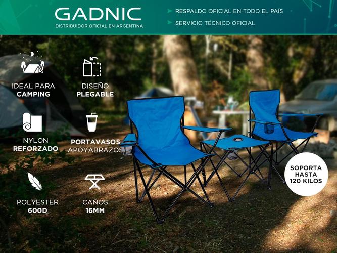 Set Sillas Y Mesa Gadnic Para Camping Plegables  - 1