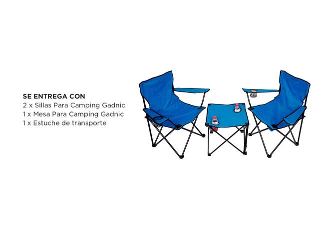 Set Sillas Y Mesa Gadnic Para Camping Plegables  - 5