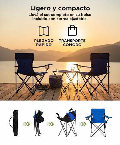 Set Sillas Y Mesa Gadnic Para Camping Plegables  - 3