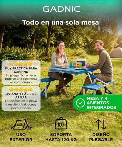 Mesa Plegable Gadnic CAMP0017 Camping Playa 4 Asientos Portátil - 1