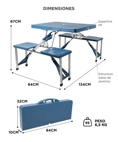 Mesa Plegable Gadnic CAMP0017 Camping Playa 4 Asientos Portátil - 5
