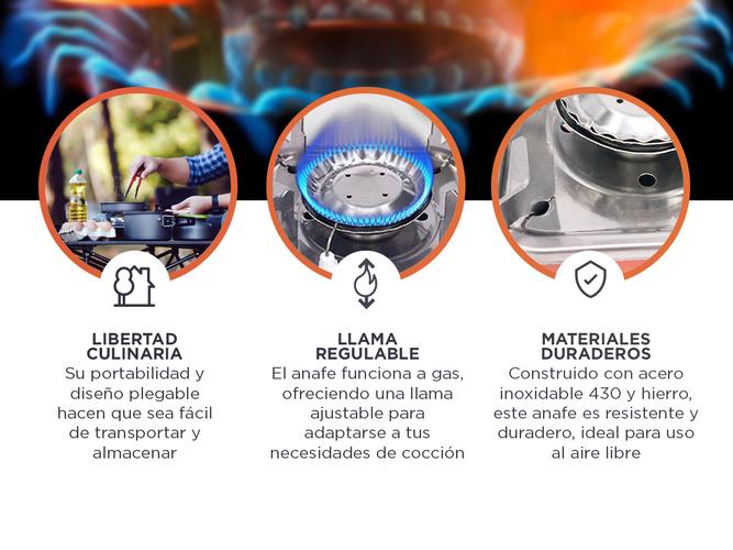 Anafe de Cocina Portátil Gadnic CPAN21 Para Camping Pesca Trekking  - 3