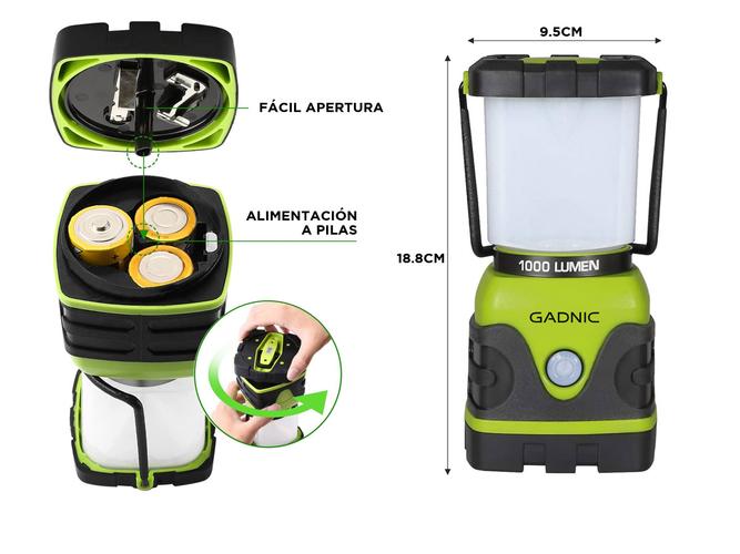 Farol de Camping Gadnic 1000 Lúmenes Portátil Impermeable  - 5