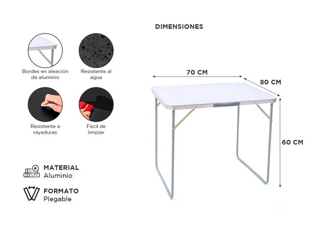 Mesa Plegable Gadnic Aluminio De Camping  - 4