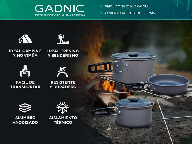 Set de Juego De Ollas De Aluminio Gadnic desmontable Camping - 1