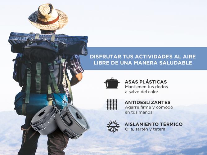 Set de Juego De Ollas De Aluminio Gadnic desmontable Camping - 2