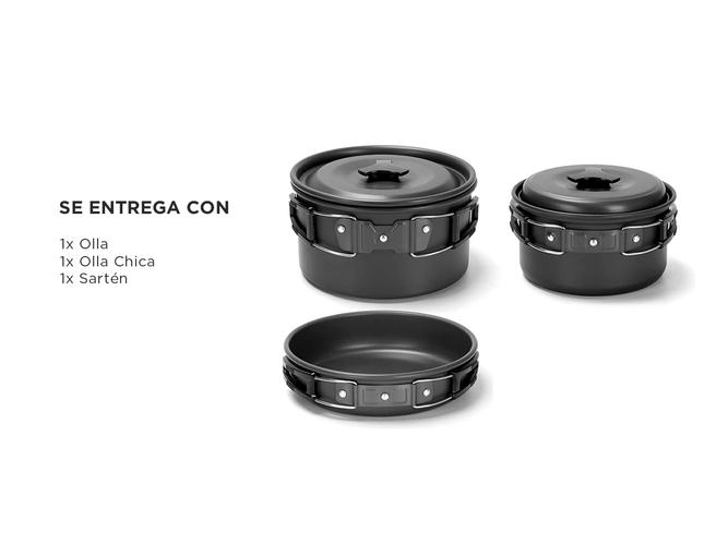 Set de Juego De Ollas De Aluminio Gadnic desmontable Camping - 4