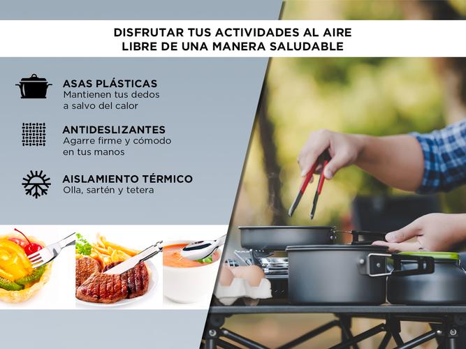 Set de Juego De Ollas De Aluminio Gadnic Camping - 2