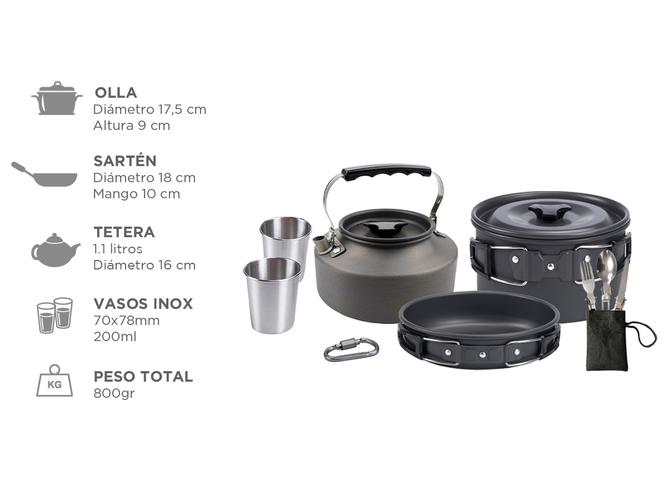 Set de Juego De Ollas De Aluminio Gadnic Camping - 3