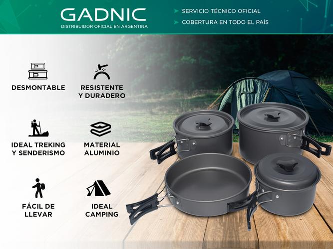 Set de 4 Ollas De Aluminio Gadnic desmontables para exterior - 1