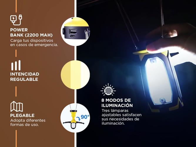 Luz de Camping Recargable Gadnic Forma Cambiable 8 Modos - 2