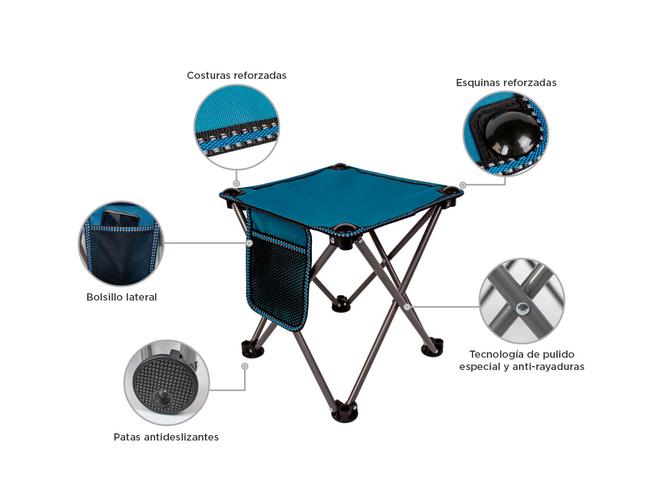 Mesa de Camping Con Bolsillo Gadnic MESCA04 Playera Plegable Pesca Con Funda - 3