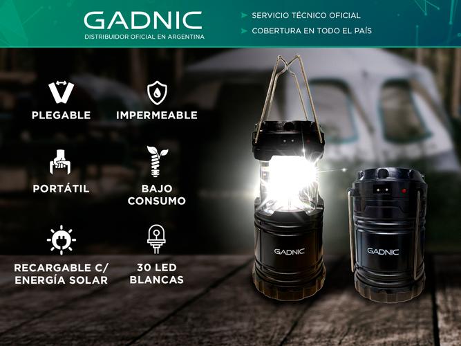Farol Led de Camping Plegable Gadnic Recargable Energía Solar - 1