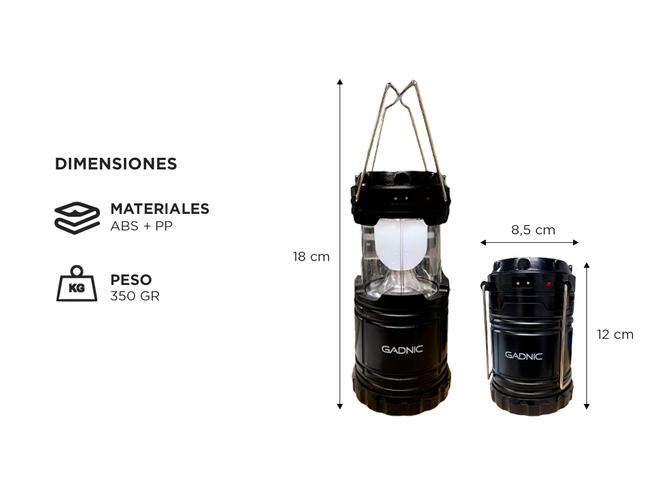 Farol Led de Camping Plegable Gadnic Recargable Energía Solar - 4
